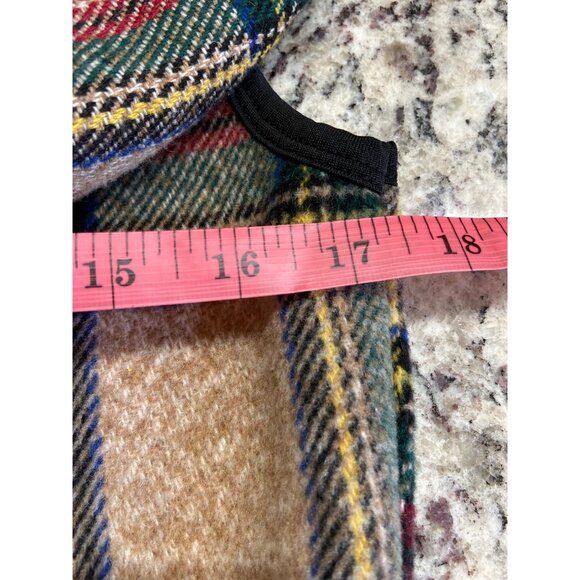 VLD Womens S/M Plaid Tartan Open-Front Shawl Vest With Black Outerwear - Picture 7 of 10